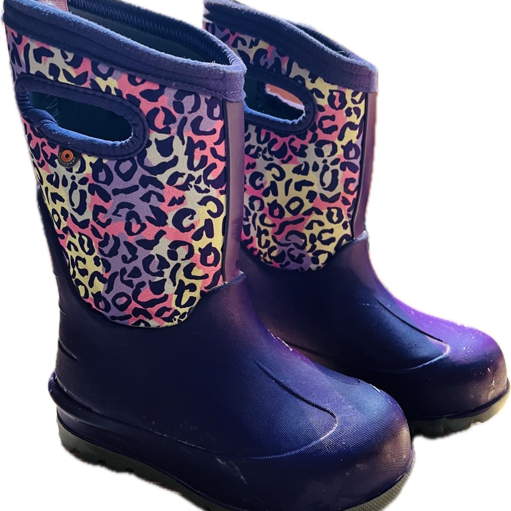 Bogs Purple Leopard Print Rain Snow Boots